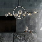 ARCHIPELAGO Glass Ball Chandelier Nordic Modern Dining Room Bedroom — Black White 7 to 18 Heads