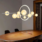 ARCHIPELAGO Glass Ball Chandelier Nordic Modern Dining Room Bedroom — Black White 7 to 18 Heads