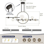 ARCHIPELAGO Glass Ball Chandelier Nordic Modern Dining Room Bedroom — Black White 7 to 18 Heads
