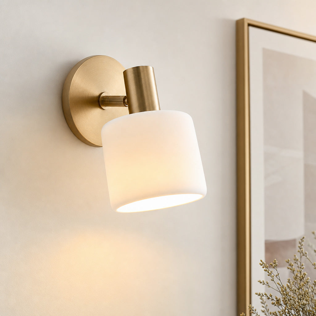 Modern Porcelain LED Wall Sconce Minimalist Bathroom Bedroom Hallway — Style A Style B