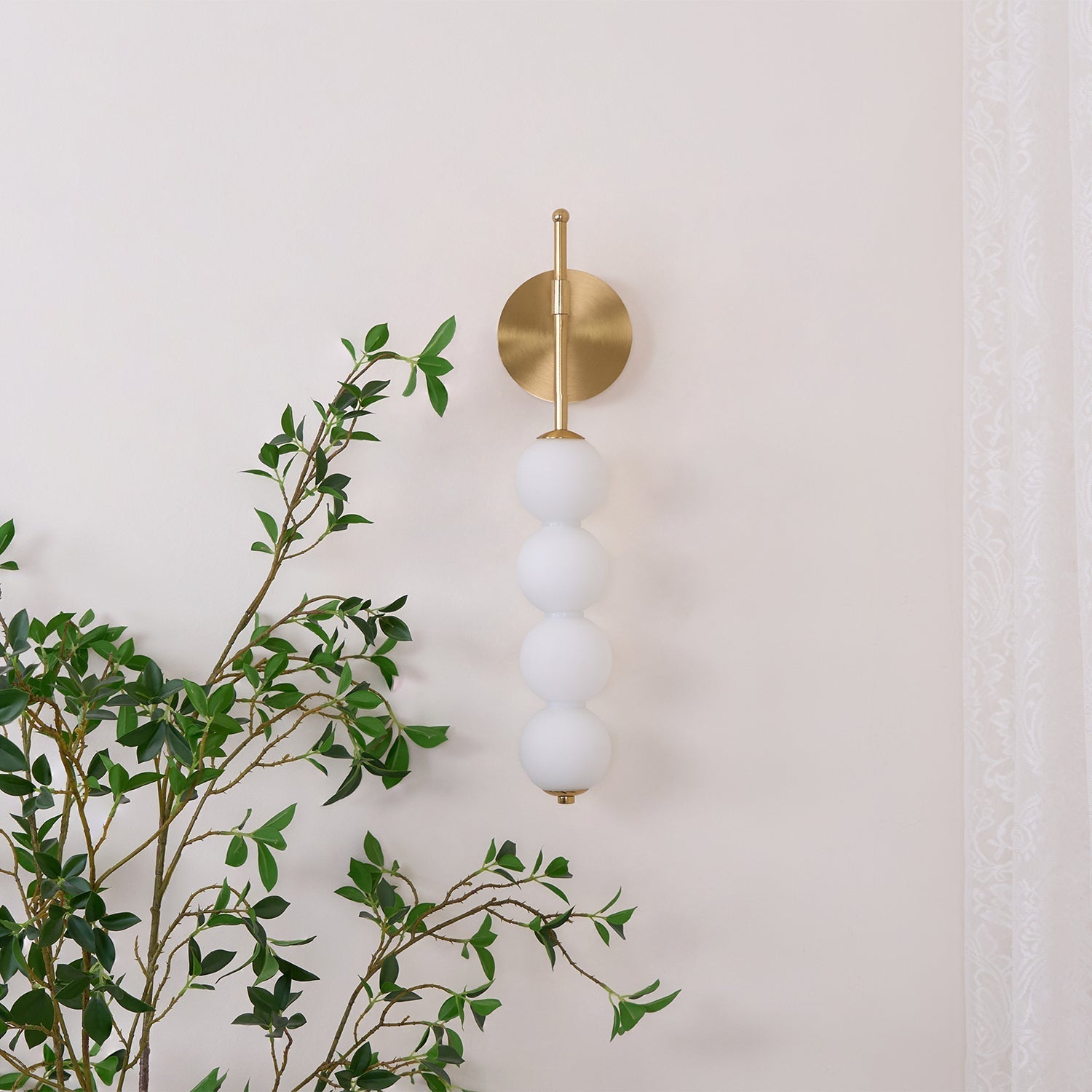 Abacus LED Wall Lamp Gold Black Ball Sconce Bedroom Living Room Restaurant