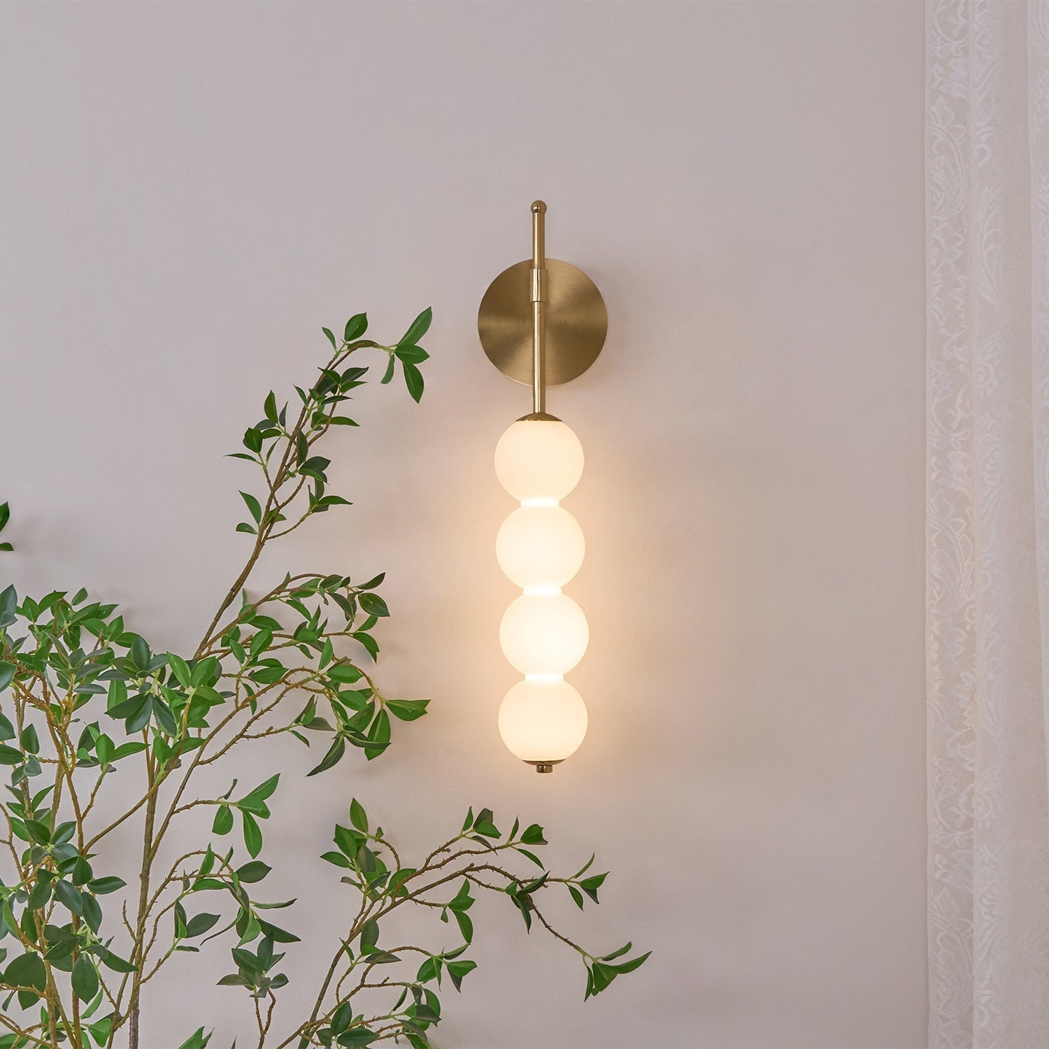 Abacus LED Wall Lamp Gold Black Ball Sconce Bedroom Living Room Restaurant