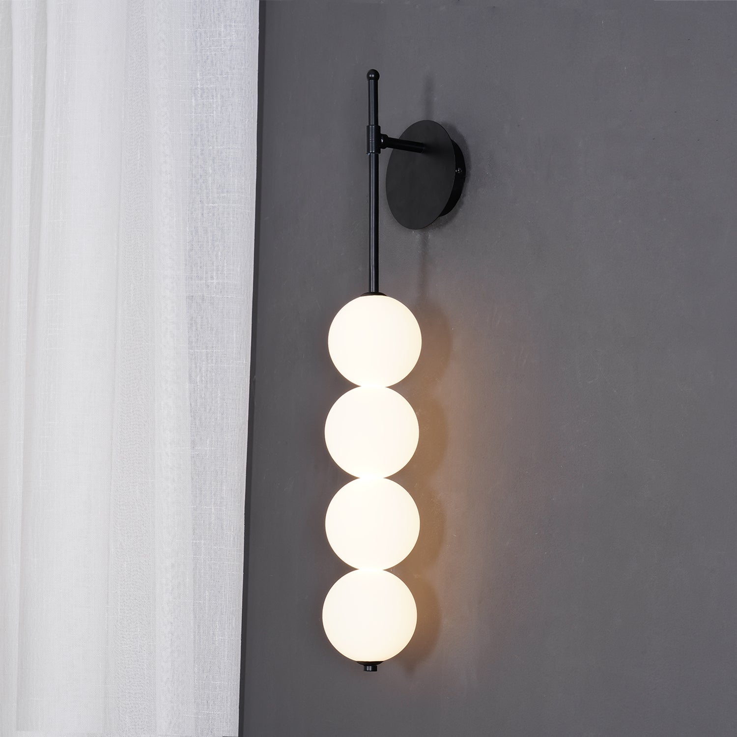 Abacus LED Wall Lamp Gold Black Ball Sconce Bedroom Living Room Restaurant