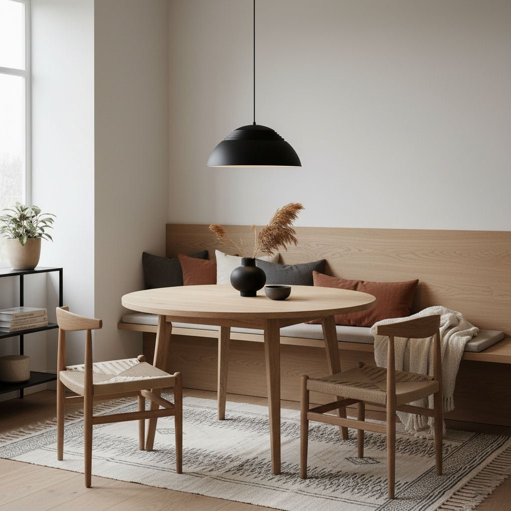 Abat Jour Metal Pendant Lamp Modern Dimmable Dining Room Living Room — Black White 14 to 19 Inch