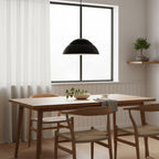 Abat Jour Metal Pendant Lamp Modern Dimmable Dining Room Living Room — Black White 14 to 19 Inch