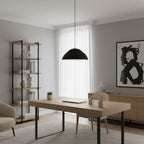 Abat Jour Metal Pendant Lamp Modern Dimmable Dining Room Living Room — Black White 14 to 19 Inch