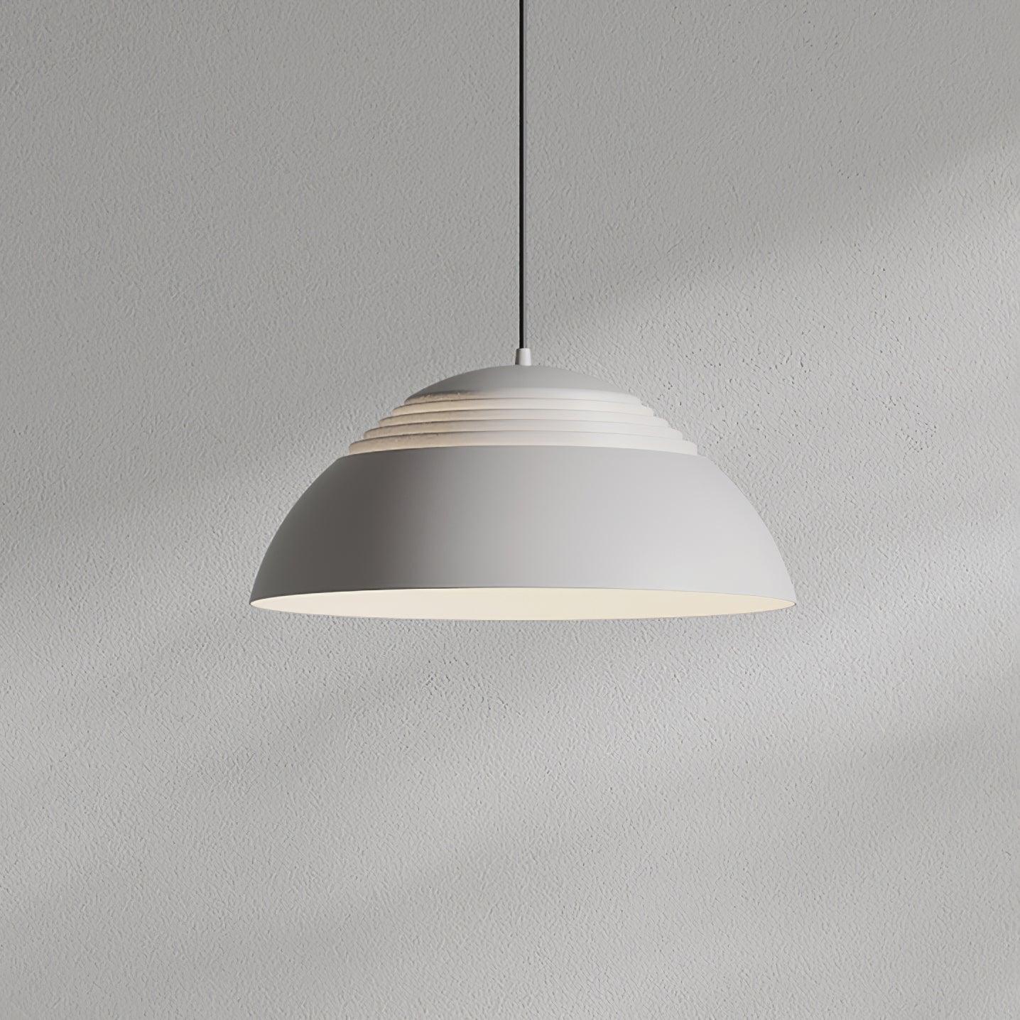 Abat Jour Metal Pendant Lamp Modern Dimmable Dining Room Living Room — Black White 14 to 19 Inch