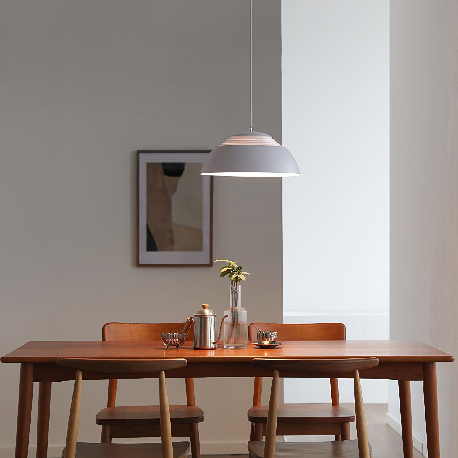 Abat Jour Metal Pendant Lamp Modern Dimmable Dining Room Living Room — Black White 14 to 19 Inch