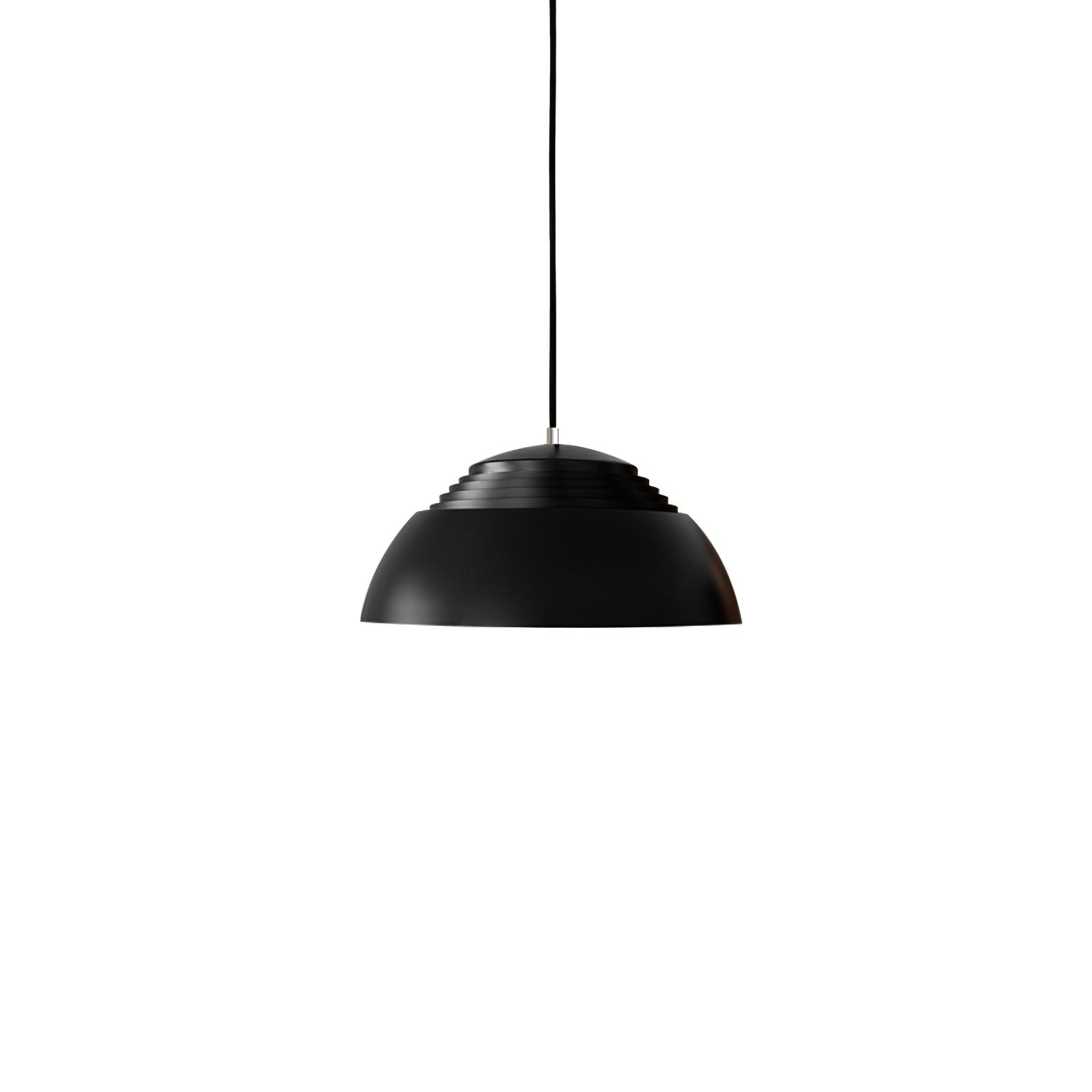 Abat Jour Metal Pendant Lamp Modern Dimmable Dining Room Living Room — Black White 14 to 19 Inch