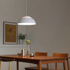 Abat Jour Metal Pendant Lamp Modern Dimmable Dining Room Living Room — Black White 14 to 19 Inch