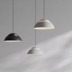 Abat Jour Metal Pendant Lamp Modern Dimmable Dining Room Living Room — Black White 14 to 19 Inch