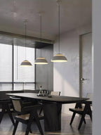 Abat Jour Metal Pendant Lamp Modern Dimmable Dining Room Living Room — Black White 14 to 19 Inch