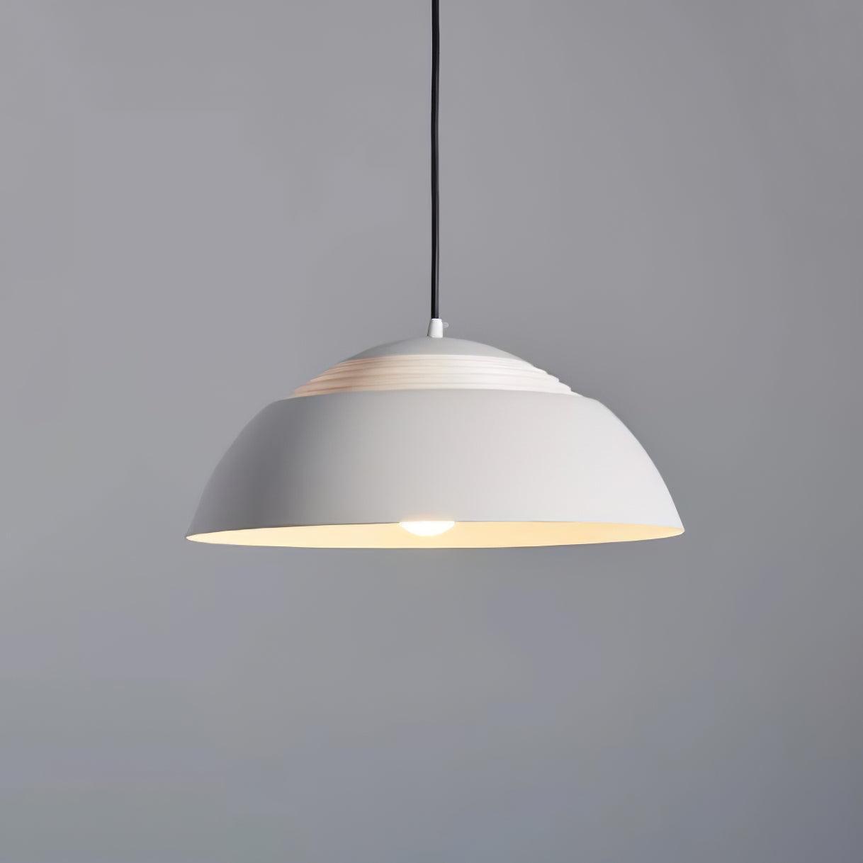 Abat Jour Metal Pendant Lamp Modern Dimmable Dining Room Living Room — Black White 14 to 19 Inch