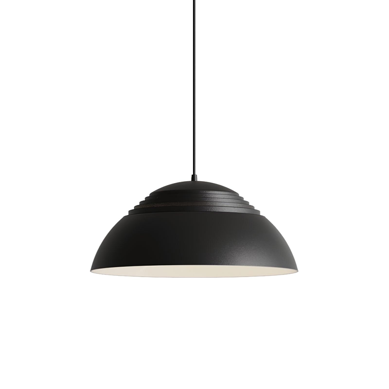 Abat Jour Metal Pendant Lamp Modern Dimmable Dining Room Living Room — Black White 14 to 19 Inch