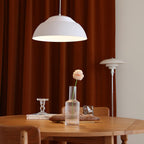 Abat Jour Metal Pendant Lamp Modern Dimmable Dining Room Living Room — Black White 14 to 19 Inch