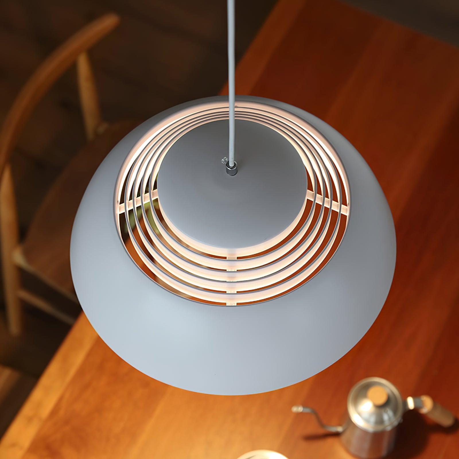 Abat Jour Metal Pendant Lamp Modern Dimmable Dining Room Living Room — Black White 14 to 19 Inch