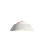 Abat Jour Metal Pendant Lamp Modern Dimmable Dining Room Living Room — Black White 14 to 19 Inch