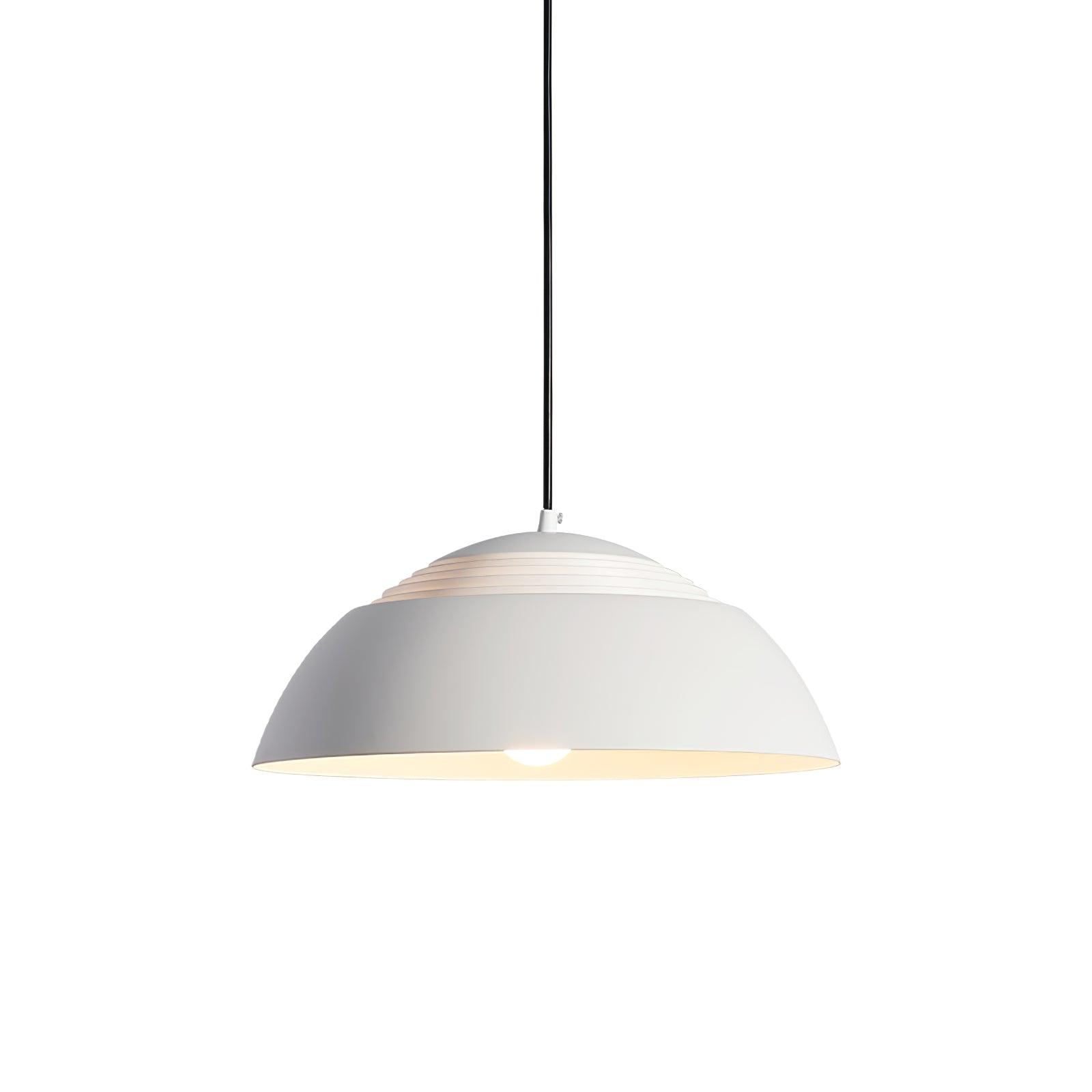 Abat Jour Metal Pendant Lamp Modern Dimmable Dining Room Living Room — Black White 14 to 19 Inch