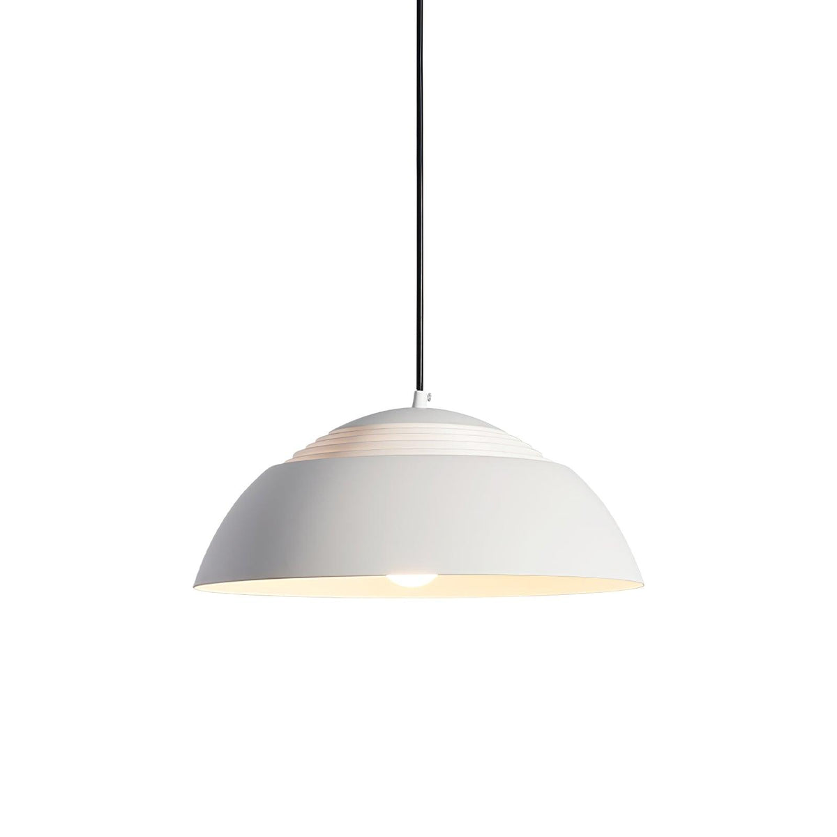 Abat Jour Metal Pendant Lamp Modern Dimmable Dining Room Living Room — Black White 14 to 19 Inch