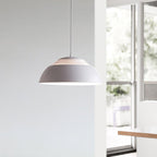 Abat Jour Metal Pendant Lamp Modern Dimmable Dining Room Living Room — Black White 14 to 19 Inch
