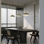 Abat Jour Metal Pendant Lamp Modern Dimmable Dining Room Living Room — Black White 14 to 19 Inch