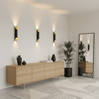 Abigali Straight Gold Wall Lamp Elegant Bedroom Hallway Living Room — Black White Gold 15 to 18 Inch