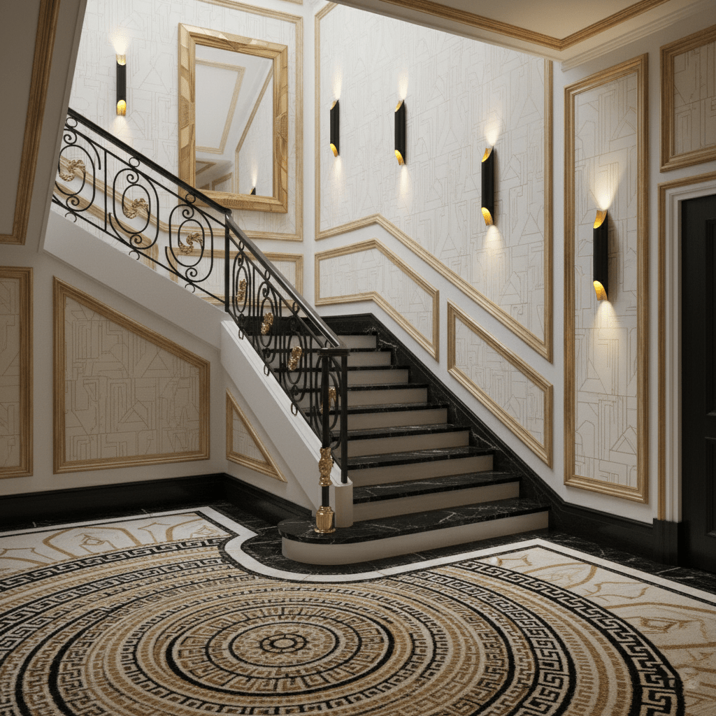 Abigali Straight Gold Wall Lamp Elegant Bedroom Hallway Living Room — Black White Gold 15 to 18 Inch