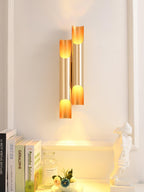 Abigali Straight Gold Wall Lamp Elegant Bedroom Hallway Living Room — Black White Gold 15 to 18 Inch