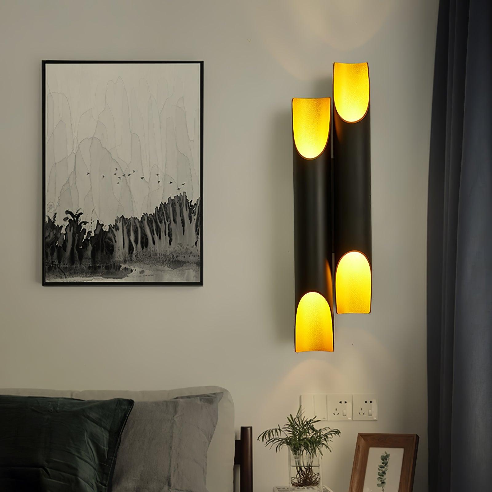 Abigali Straight Gold Wall Lamp Elegant Bedroom Hallway Living Room — Black White Gold 15 to 18 Inch