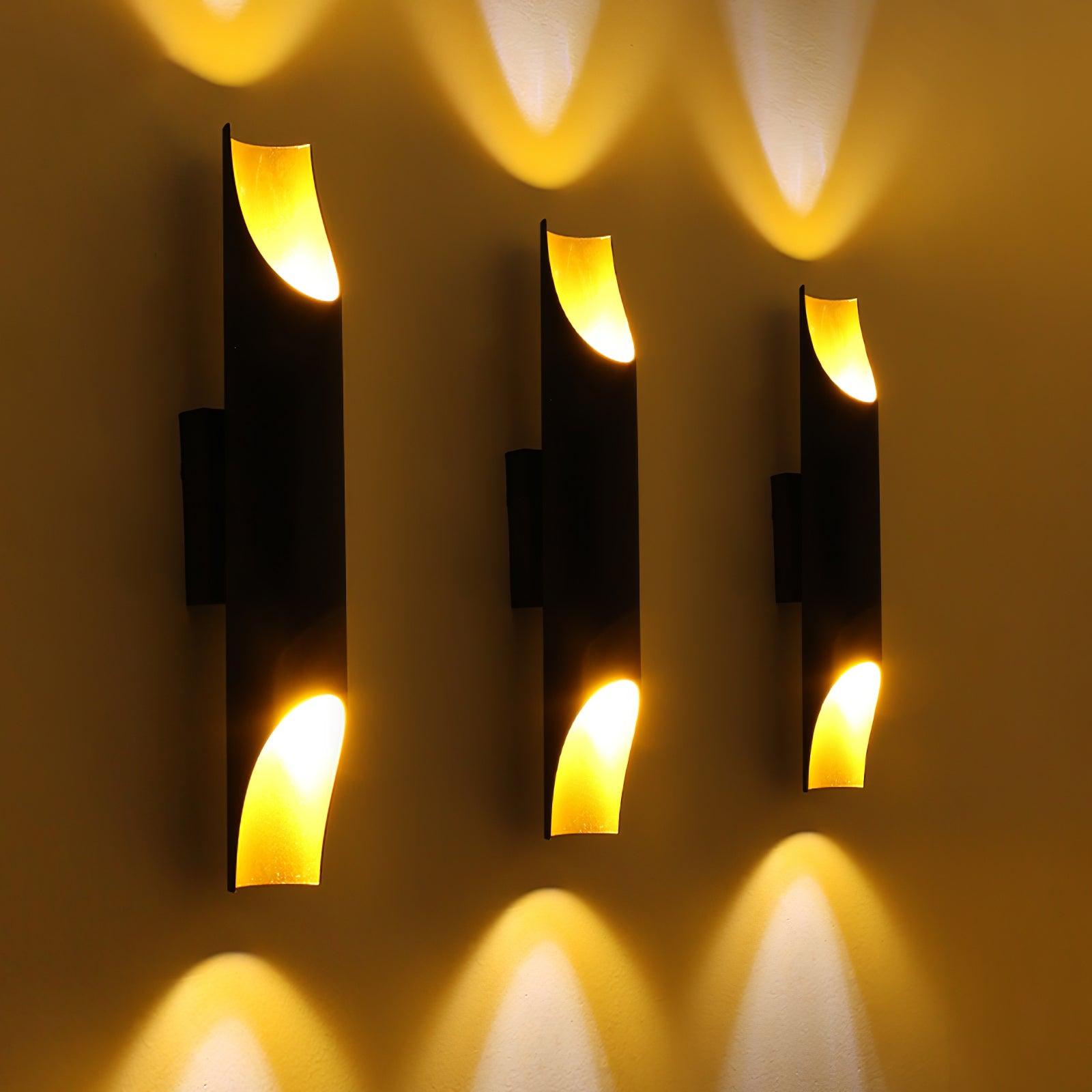 Abigali Straight Gold Wall Lamp Elegant Bedroom Hallway Living Room — Black White Gold 15 to 18 Inch