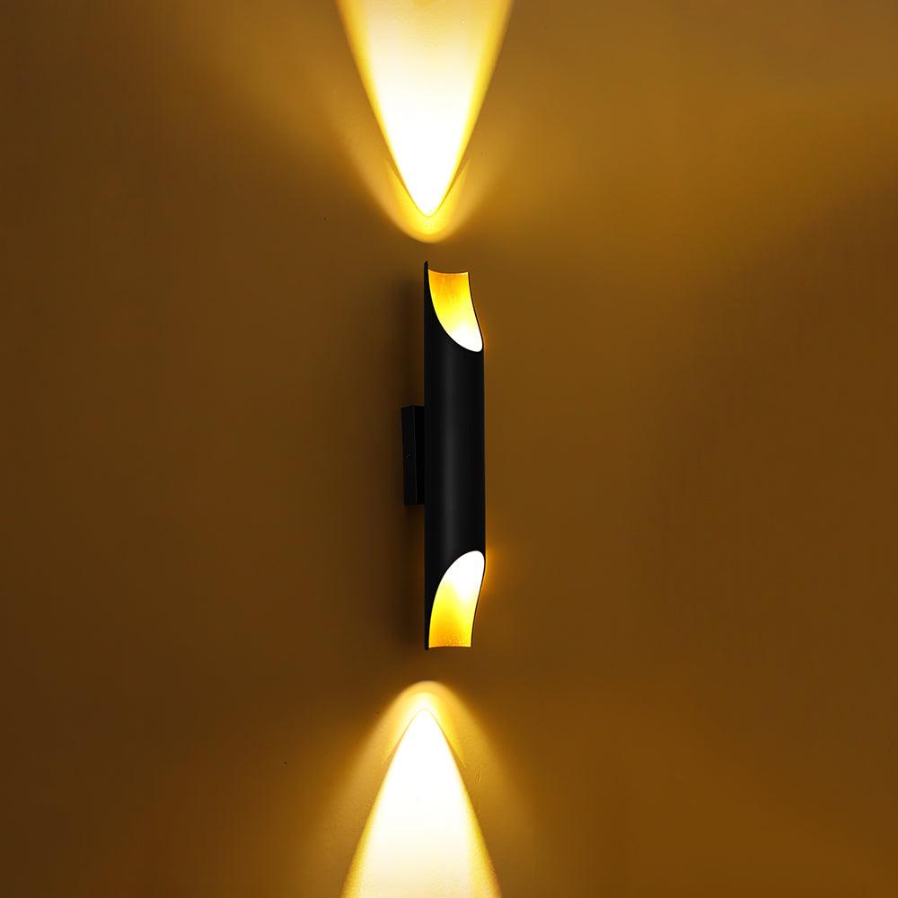 Abigali Straight Gold Wall Lamp Elegant Bedroom Hallway Living Room — Black White Gold 15 to 18 Inch
