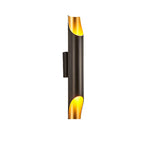 Abigali Straight Gold Wall Lamp Elegant Bedroom Hallway Living Room — Black White Gold 15 to 18 Inch