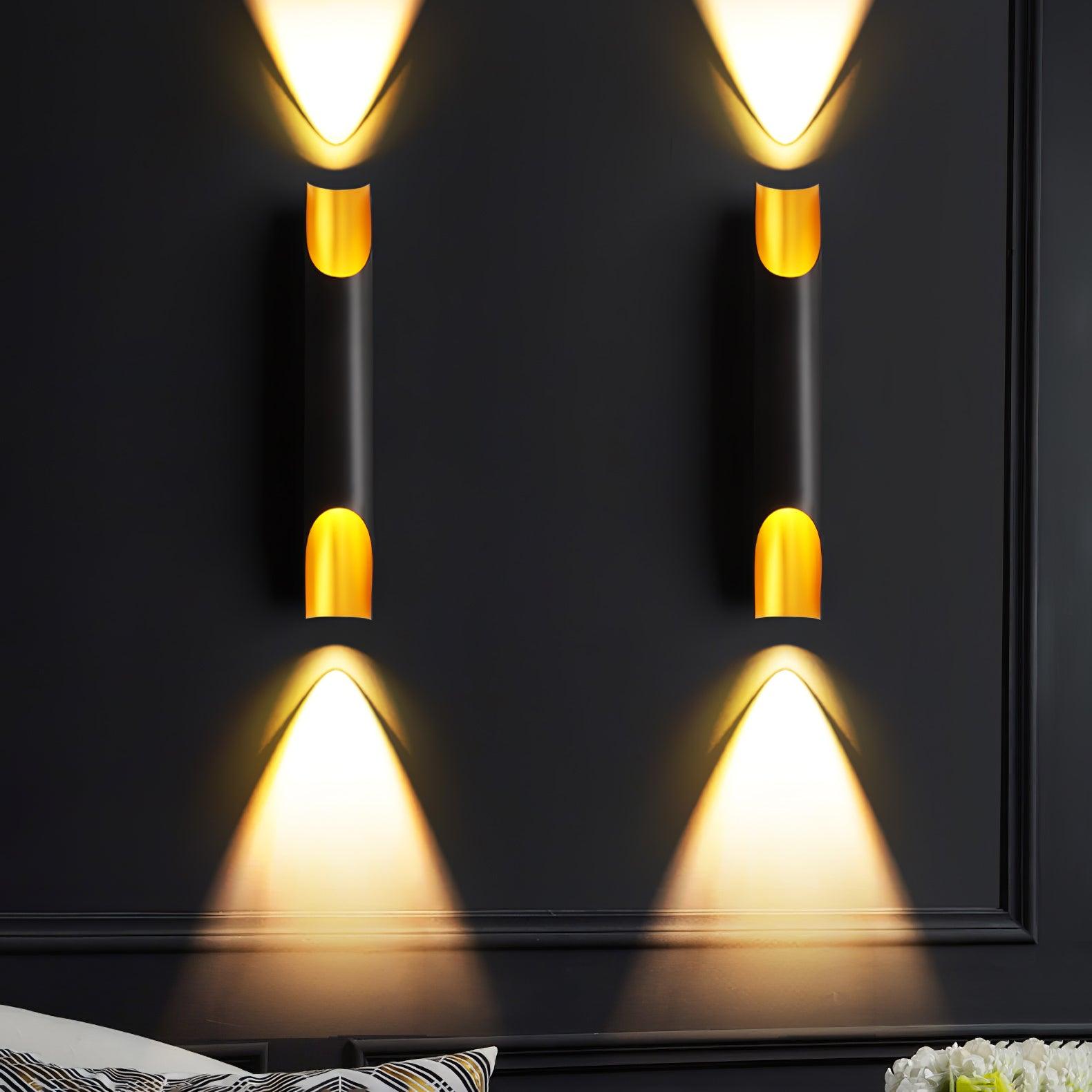 Abigali Straight Gold Wall Lamp Elegant Bedroom Hallway Living Room — Black White Gold 15 to 18 Inch