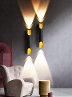 Abigali Straight Gold Wall Lamp Elegant Bedroom Hallway Living Room — Black White Gold 15 to 18 Inch