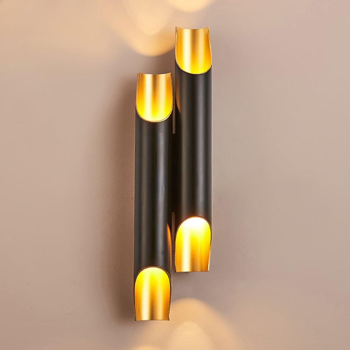 Abigali Straight Gold Wall Lamp Elegant Bedroom Hallway Living Room — Black White Gold 15 to 18 Inch