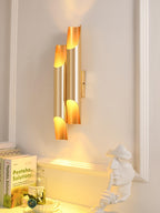 Abigali Straight Gold Wall Lamp Elegant Bedroom Hallway Living Room — Black White Gold 15 to 18 Inch
