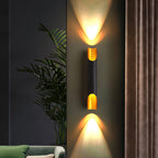 Abigali Straight Gold Wall Lamp Elegant Bedroom Hallway Living Room — Black White Gold 15 to 18 Inch