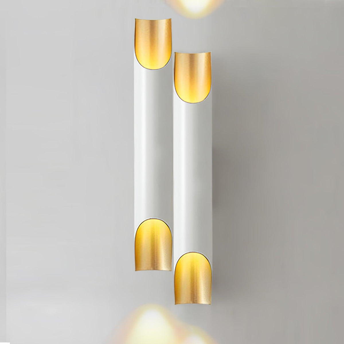 Abigali Straight Gold Wall Lamp Elegant Bedroom Hallway Living Room — Black White Gold 15 to 18 Inch
