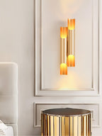 Abigali Straight Gold Wall Lamp Elegant Bedroom Hallway Living Room — Black White Gold 15 to 18 Inch