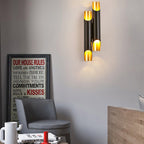 Abigali Straight Gold Wall Lamp Elegant Bedroom Hallway Living Room — Black White Gold 15 to 18 Inch