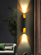 Abigali Straight Gold Wall Lamp Elegant Bedroom Hallway Living Room — Black White Gold 15 to 18 Inch