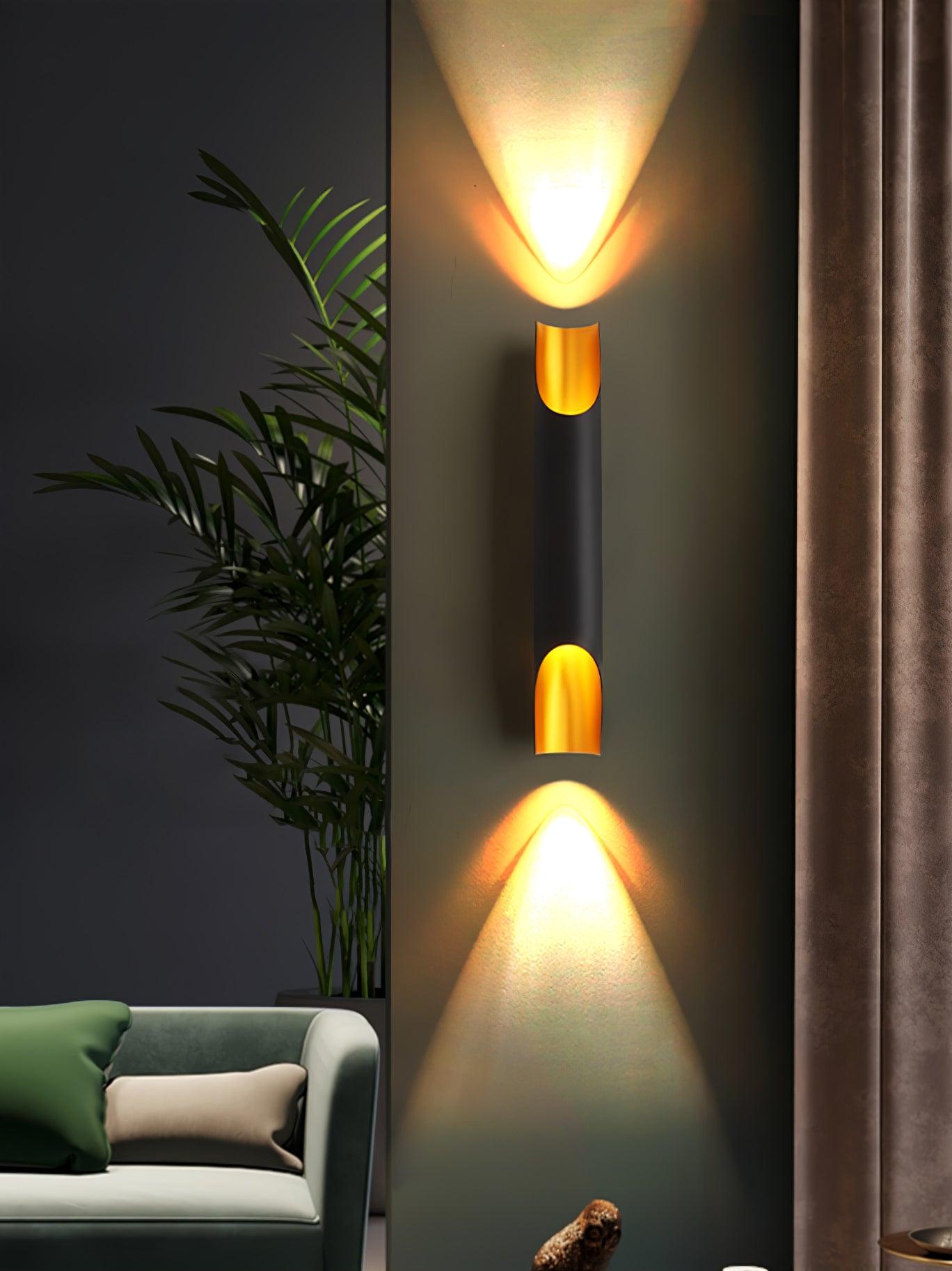 Abigali Straight Gold Wall Lamp Elegant Bedroom Hallway Living Room — Black White Gold 15 to 18 Inch