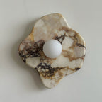 Abnormal Marble Wall Lamp Irregular Natural Stone LED Bedroom Living Room — Black White Grey