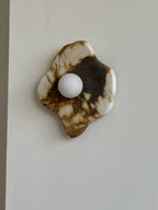 Abnormal Marble Wall Lamp Irregular Natural Stone LED Bedroom Living Room — Black White Grey