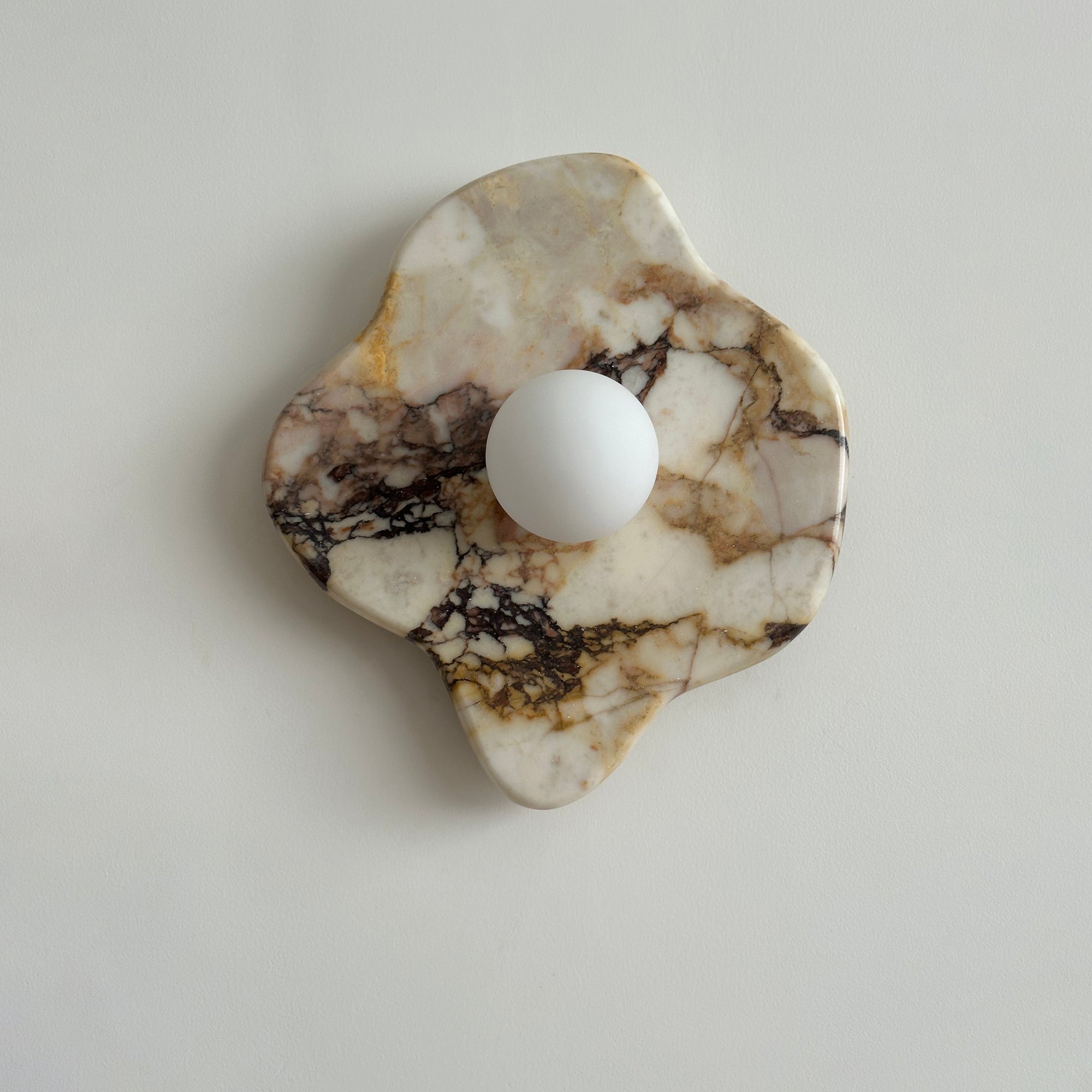 Abnormal Marble Wall Lamp Irregular Natural Stone LED Bedroom Living Room — Black White Grey