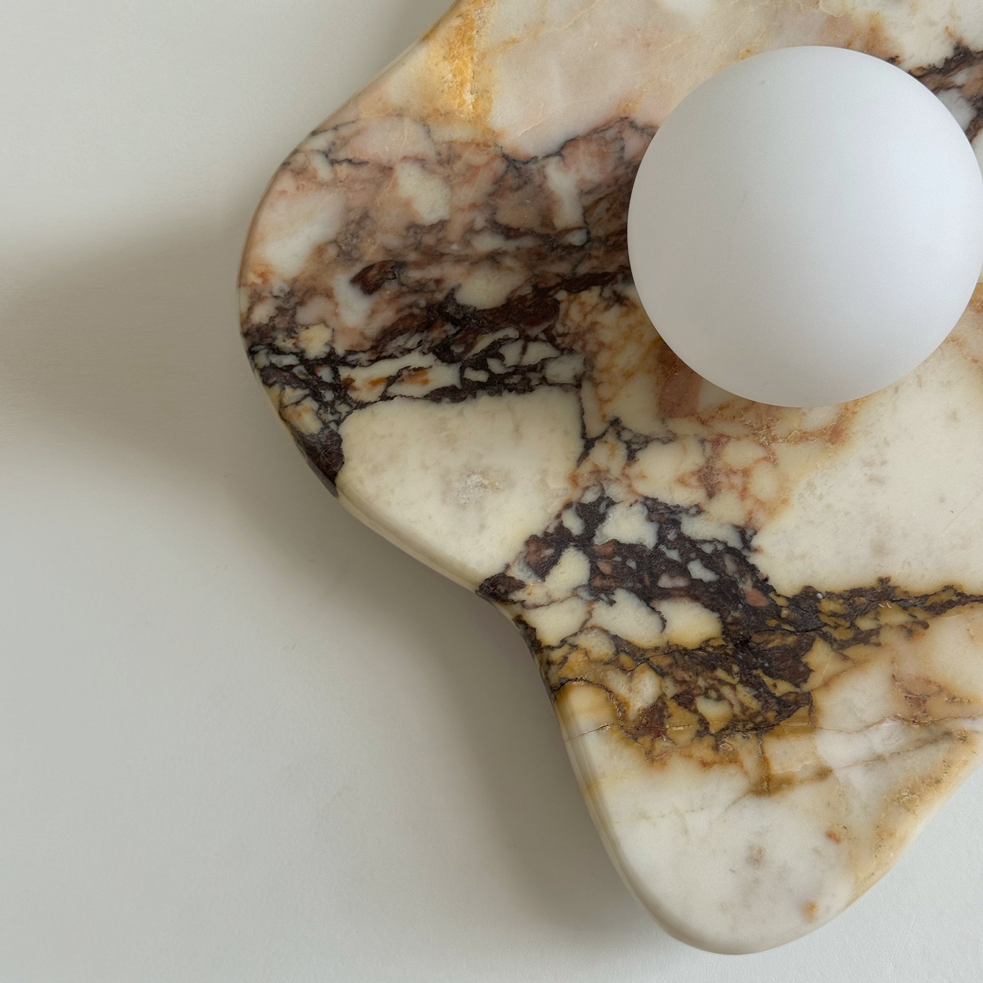 Abnormal Marble Wall Lamp Irregular Natural Stone LED Bedroom Living Room — Black White Grey