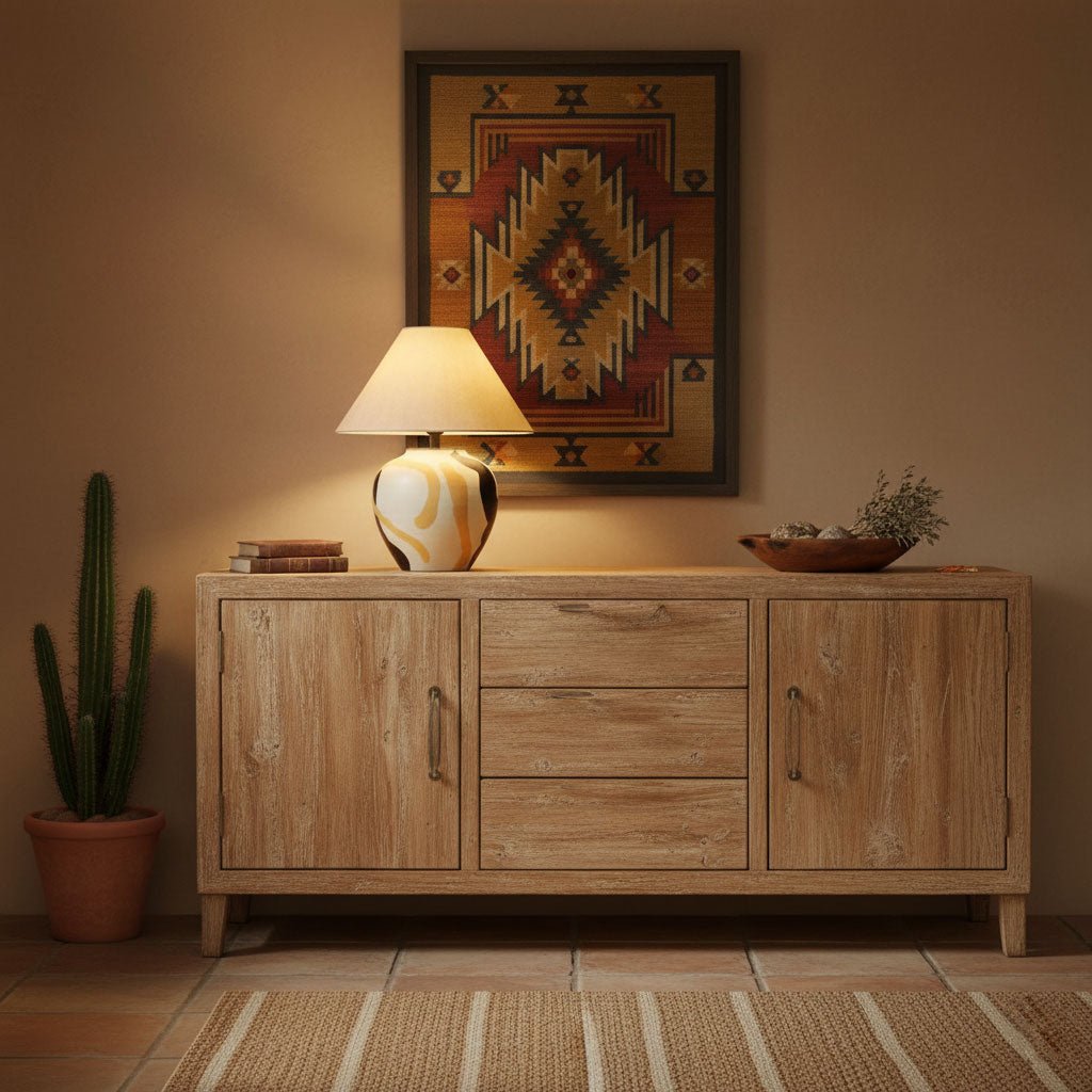 Abstract Ceramic Table Lamp Artistic Terracotta Bedside Living Room — 16 Inch US Plug