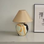 Abstract Ceramic Table Lamp Artistic Terracotta Bedside Living Room — 16 Inch US Plug