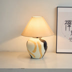 Abstract Ceramic Table Lamp Artistic Terracotta Bedside Living Room — 16 Inch US Plug