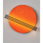 Abstract Sunrise Felt Wall Sconce Artistic LED Light & Art Bedroom Living Room — Grey Orange Blue